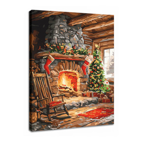 Vatră confortabilă, 30x40 cm, pictură pe numere