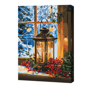 Lumină în fereastră, 30x40 cm, pictură pe numere