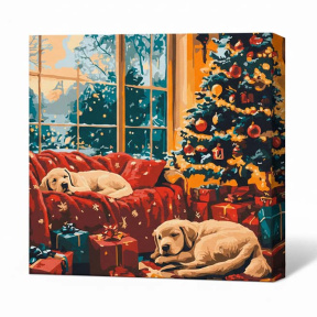 Somn dulce în noaptea de sărbătoare, 40x40 cm, pictură pe numere