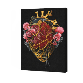 „Inimă în flori” 40×50 cm, ECO. Pictură pe numere © Iulia Angheliuk