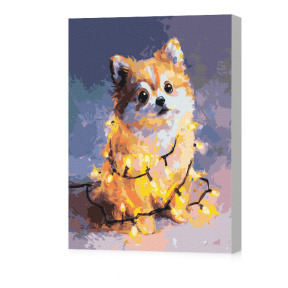 Новогоднее гав-гав,40х50см,Картина по номерам