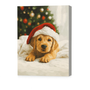 Пушистый новогодний друг, 40×50 см, Eco — Картина по номерам