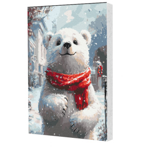 Ursulet cu fular rosu,40x50cm Eco,Pictura pe numere