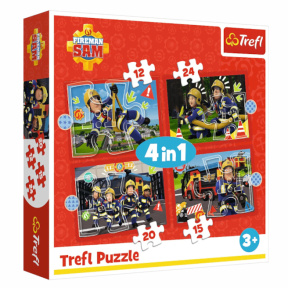 Пазлы Trefl "4in1" - The Adventures of Fireman Sam / Prisma A&D Fireman Sam