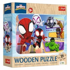 Puzzle Trefl "24 Wooden Puzzle" - Brave Spiday and friends / Spiday and his Amazing Friends Marvel