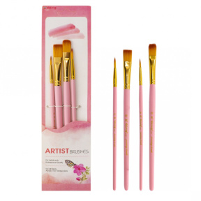 Set din 4 pensule Yalong roz
