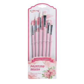 Set din 6 pensule Yalong, roz