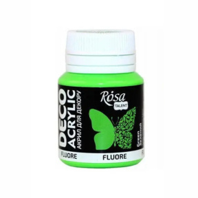 Краска акриловая, Зеленая, флуоресцентная, 20 мл, ROSA TALENT