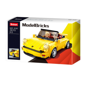 Set de construcție Sluban „Mașină sport galbenă”, 254 piese