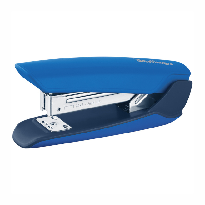 Capsator Berlingo plastic (capse №24/6), 25 foi, "Hyper" albastru