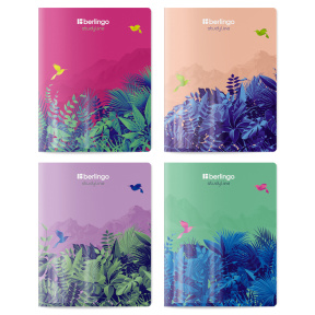 Caiet 48 foi pătrățele Berlingo "Flower Art" soft touch assorti