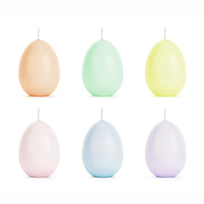 Set de lumânări Ouă de Paște, 6 bucăți mixte, PartyDeco