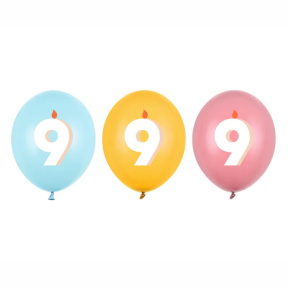 Воздушный шарик, Цифра 9, микс