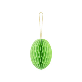 Decorațiune din hârtie Ou de Paște, verde, 12 cm, PartyDeco