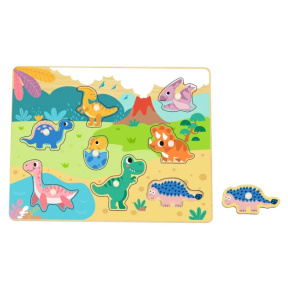 Пазл с деревянными Динозаврами,Tooky Toy