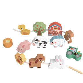 Jucărie din lemn cu șnur „Animale de la fermă”