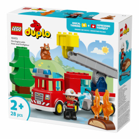 Constructor LEGO DUPLO Mașină de pompieri cu furtun și echipament de pompieri