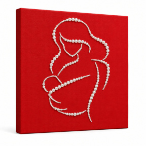 Pictură cu perle, 30x30 cm, Fericirea mamei