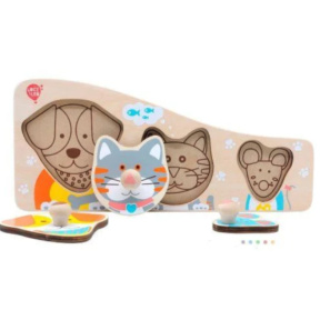 Puzzle din lemn ,Animale domestice,Tooky Toy