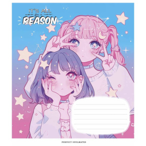 Caiet 24 foi linie Shkolyarik Glitter Soulmates