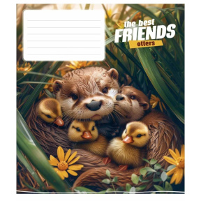 Caiet 12 foi linie oblică Shkolyarik The best friends