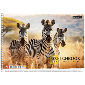 Album pentru schițe А4, 30 foi, 120gr/m2, UV varnish, Shkolyaryk