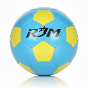 Minge de fotbal Size 5, cusută la mașină, galben-albastru