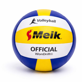 Minge de volei Size 5 PU Leather-Covered, galben-albastru,