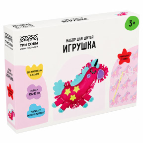 Set de cusut jucărie umplută TRI SOVI „Unicorn”