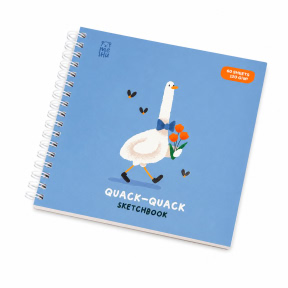 Скетчбук 60 листов, 150*150 MESHU "Quack-Quack", soft-touch, 120г/м2