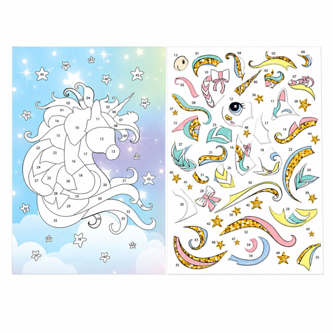 Aplicație cu autocolante TRI SOVI „Unicorn”, A4