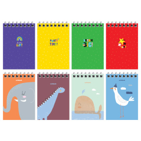 Блокнот А7 40 листов клетка на спирали BG "Моноколор. New style"