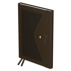 Agendă nedatată A5, 136 foi, piele sintetică, BG „Clutch. Dark bronze”, buzunar exterior, bronz