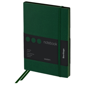 Carnet notițe A6 pătrățele 80 foi Berlingo PU „Western”, cu elastic, verde