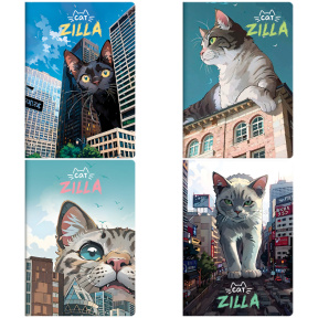 Caiet A5 40 foi EURO pătrățele MESHU "CatZilla"