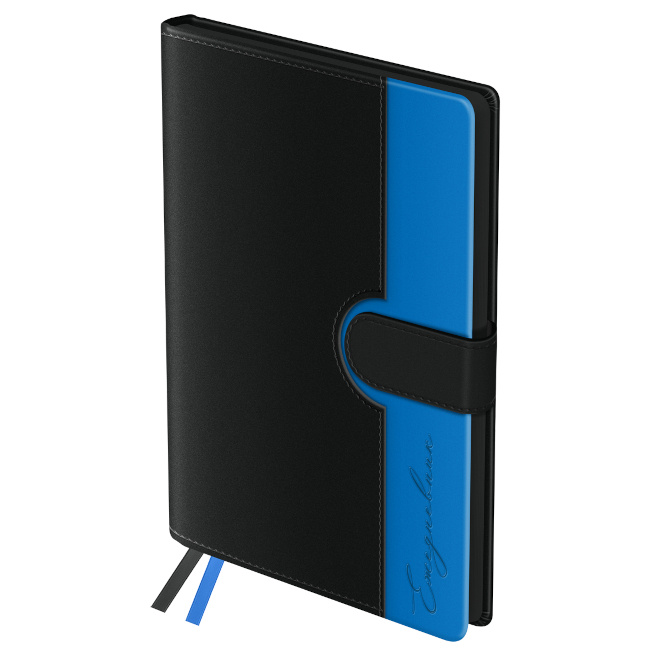 Agendă nedatată A5, 136 foi, piele sintetică, BG „Glace. Blue”, clapetă magnetică, albastră