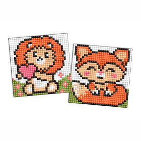 Animăluțe roșcate, 9 х 9 cm, magneți cu mozaic cu diamante