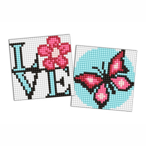 Fluture grațios, 9 х 9 cm, magneți cu mozaic cu diamante