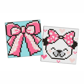 Fundiță, 9 х 9 cm, autocolante cu mozaic cu diamante