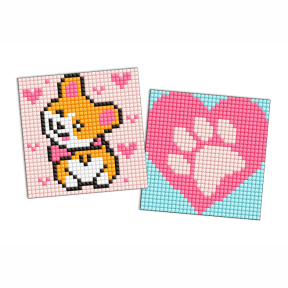 Corgi, 9 х 9 cm, autocolante cu mozaic cu diamante