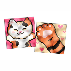 Pufoșel, 9 х 9 cm, autocolante cu mozaic cu diamante