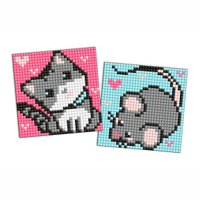 Prieteni gri, 9 х 9 cm, autocolante cu mozaic cu diamante