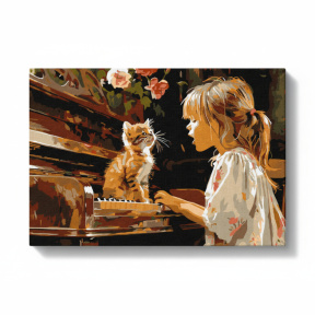 Duet cântător, 30x40 cm, pictură pe numere