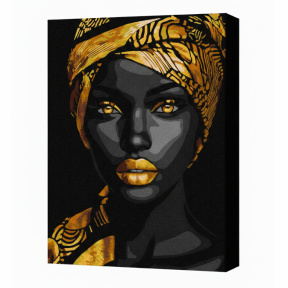 Rafinament auriu cu vopsele metalic extra, 30x40 cm, pictură pe numere