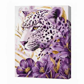Prădătoare lila cu vopsele metalic extra, 30x40 cm, pictură pe numere