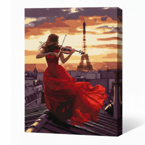 Cântec la vioară, 30x40 cm, pictură pe numere