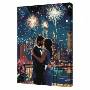 Clip de iubire cu vopsele metalic extra, 30x40 cm, pictură pe numere