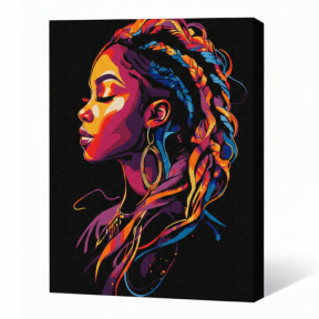 Codițe aprinse cu vopsele metalic extra, 30x40 cm, pictură pe numere