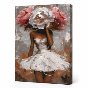 Enigmă florală cu vopsele metalic extra, 40x50 cm, pictură pe numere