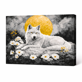 La lumina lunii cu vopsele metalic extra, 40x50 cm, pictură pe numere